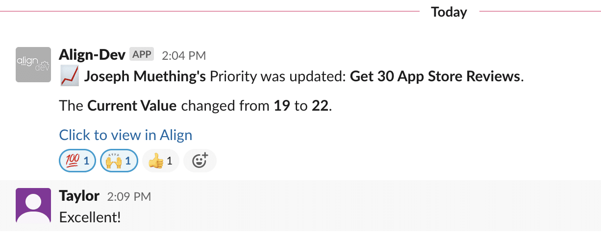 Align team accomplishment feed